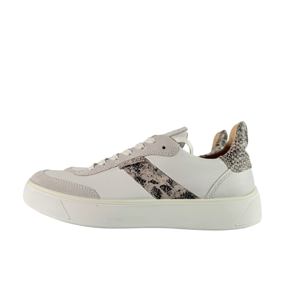 ECCO Street Tray Basket Womens Suede Leather Sneaker Shoes US 9-9.5 Shadow White